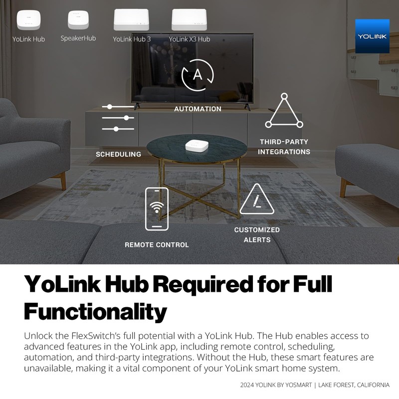 YoLink FlexSwitch, Single Pole Switch, Long-Lasting Battery Powered Smart Light