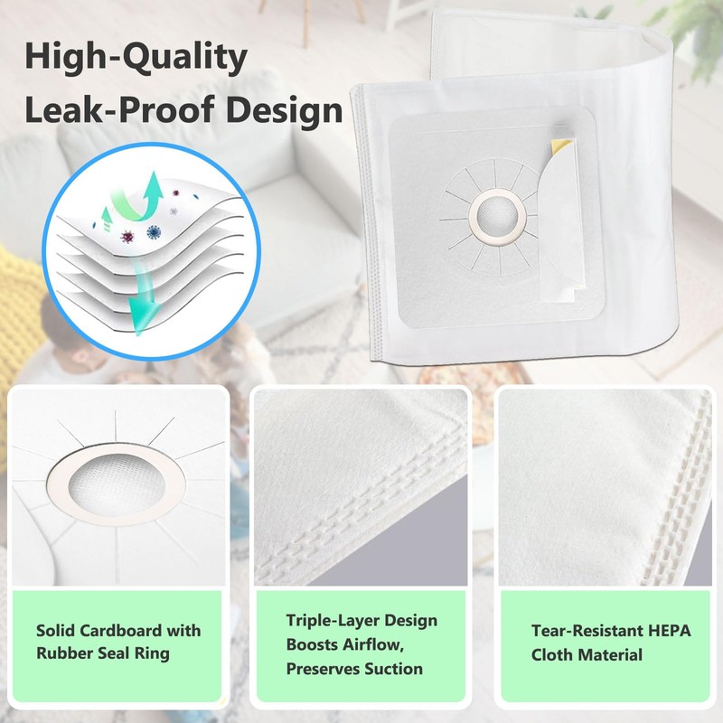 7 Pack Central Vacuum Bags for Nutone 391,Compatible with Kenmore
