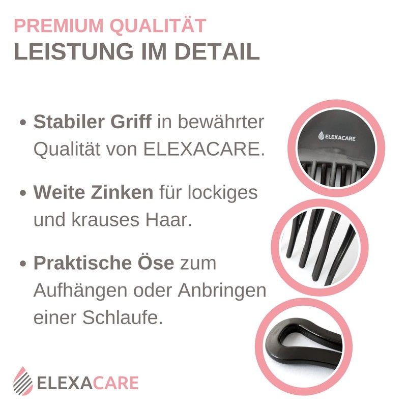 ELEXACARE Styling Comb Afro Comb - Coarse Tooth Finger Styler