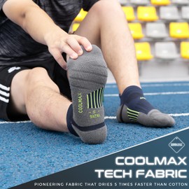 Rahhint 3 Pairs Compression Running Socks Cushioned Ankle Socks Anti-Blister Moisture Wicking No Show Men Women Socks