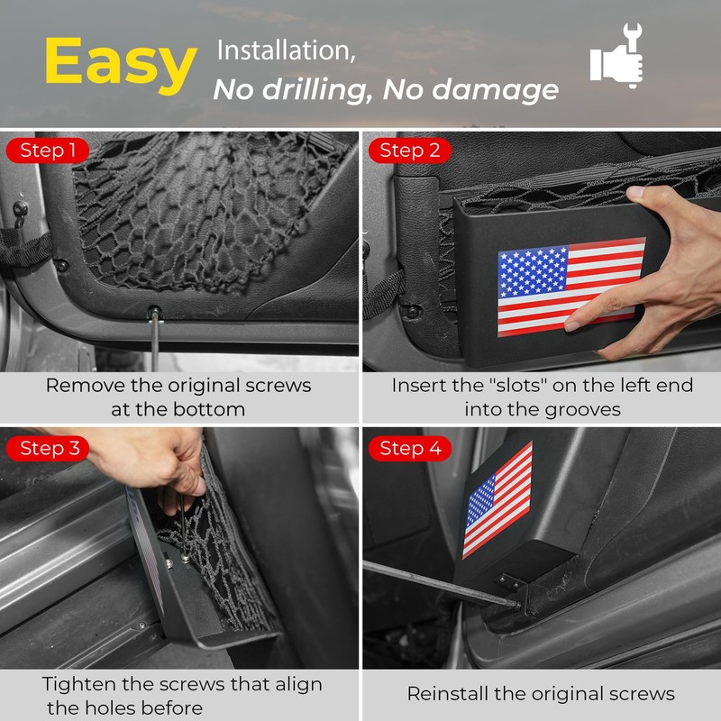 2 Pack Metal Front Door Storage Box Pockets Compatible with