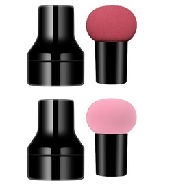 Makeup Powder Puff Kit, 2 Pcs Mushroom Shaped Applicators with Mini Handles for Foundation, Concealer, Loose Powder