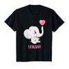 Kinder Leilani Vorname Mädchen Personalisiertes Baby Elefanten T-Shirt