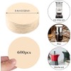 600 PCS Round Coffee Filter, Unbleached Natural Coffee Filter for
