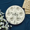 12" White Marble Design Ceramic Passover Seder Plate