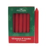 Kurt Adler 4-Inch Red Dripless Candles, 12-Piece Set