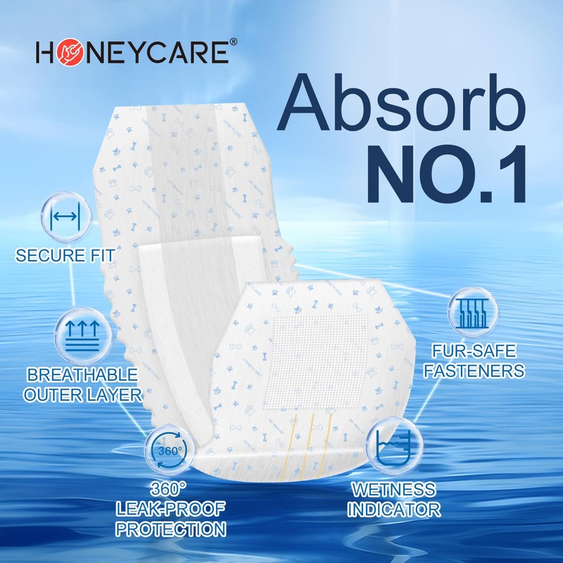 HONEY CARE All-Absorb A27 Male Dog Wrap, 50 Count, Extra