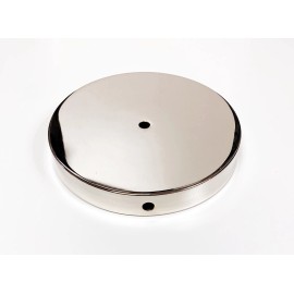 LITE ACCENTS Lamp Parts-Solid Brass LAMP BASES-Round- 5",6",7" OR 8" Diam. 2 Finishes (1 Pc.) - 7" Round-Pol.Nickel
