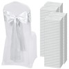 120 PCS Silver Satin Chair Sashes, 7 x 108 Inch