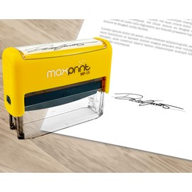 MaxPrint Small & Wide Size Self Inking Custom Signature Stamp - Over 12 Colors to Choose from - Customized with Your Signature