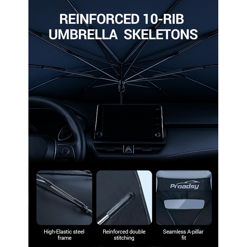 Proadsy Windshield Sun Shade Umbrella for Kia Sorento 2021-2025 2026