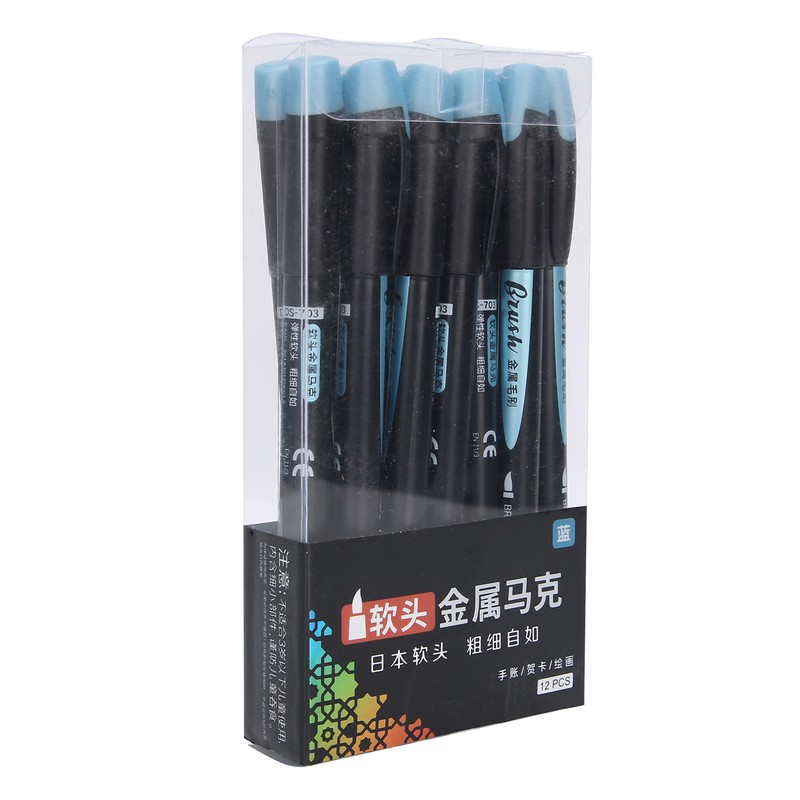 12pcs Soft Head Marker Pen DIY Dry Fast Acrylic Paint
