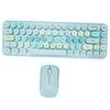 Keyboard Mouse Combo 2.4GHz Wireless Cute Retro 68 Round Keycaps