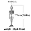Siver Plated Vintage Human Skeleton Bones and Mermaid Skull Charm