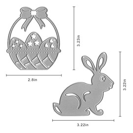 Easter Eggs Rabbits Cutting Dies for Card Making, Easter Bunny Die Cuts Eggs Hunt Dies Stencils Embossing Template for DIY Scrapbooking Craft