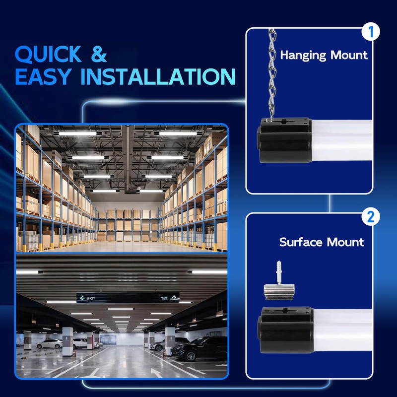 hykolity 2 Pack 4FT Linkable LED Shop Light for Garage,
