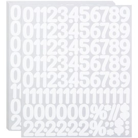 1 Inch Number Stickers, 864 Pieces 0-9 Self Adhesive Numbers Puntuaction Label Stickers for Mailbox, Scrapbooking - White