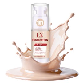 LXSKN 6-in-1 Non-Porous Foundation provides shiny, soft makeup, suitable for all skin types, 101 light colors