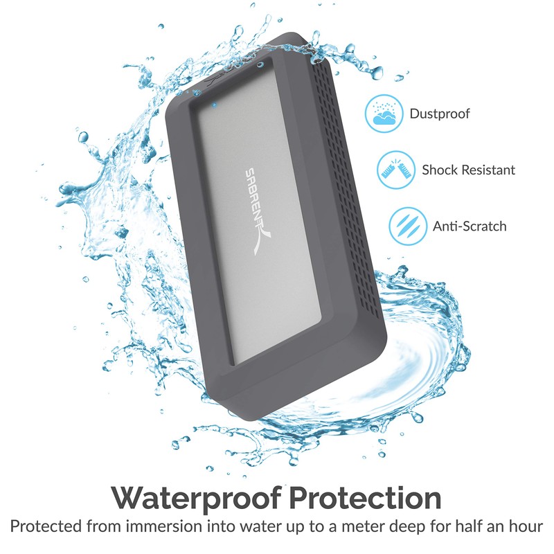SABRENT - Carcasa Resistente al Agua USB 3.2 [IP67] para