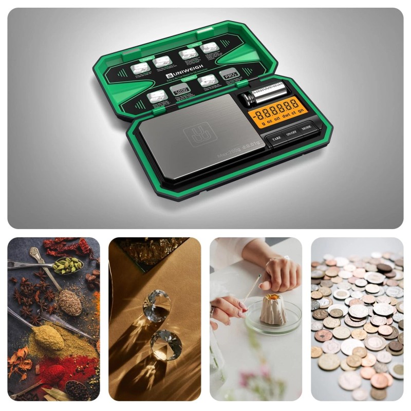 UNIWEIGH Digital Pocket Scale Precision 200g/0.01g, Digital Scale Grams Ounces,