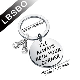 Boxing Gloves Charm Keychain - 'I'll Always Be in Your Corner' - Gift for Boxers and Boxing Lovers