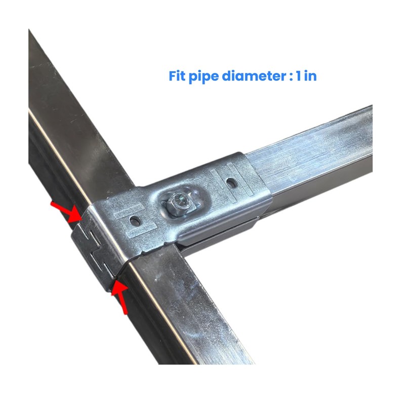 2 Pcs 1" x 1" 2 Way End Rails Square