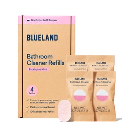 BLUELAND Bathroom Cleaner, 4-Pack Refill, Eucalyptus Mint Scent, Eco-Friendly Cleaning Supplies, 4 x 24 Fl oz