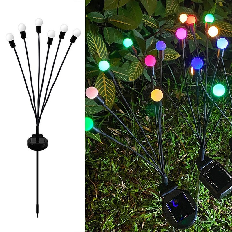 2 Pack Solar Powered LED Pendant Lights Firefly Lights Outdoor