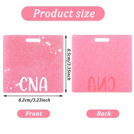 Nurse Badge Buddy, Ymapinc Pink CNA Badge Buddy Nursing CNA Cards Glitter Horizontal Identification Tags for Nurse Doctor Hospital Worker Medical Assistant