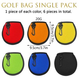 TYXHXTF 6 x Portable Golf Ball, Golf Ball Wash Bag, Cleaning Bag with Carabiner, Practical Golf Accessories, for Men and Women, Gifts for Golfers