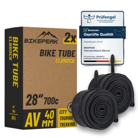 BikePeak Elbrock Urban Bicycle Inner Tube 28 Inch AV-40 mm 28/47-622/635-Pack of 2