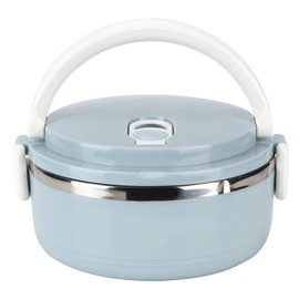 Portable Lunch Box, Stackable Bento Lunch Box Container Stainless Steel Blue Thermal Insulated Rice Noodles Lunch Box Food Container Seal and Heat Preservation(Single layer)