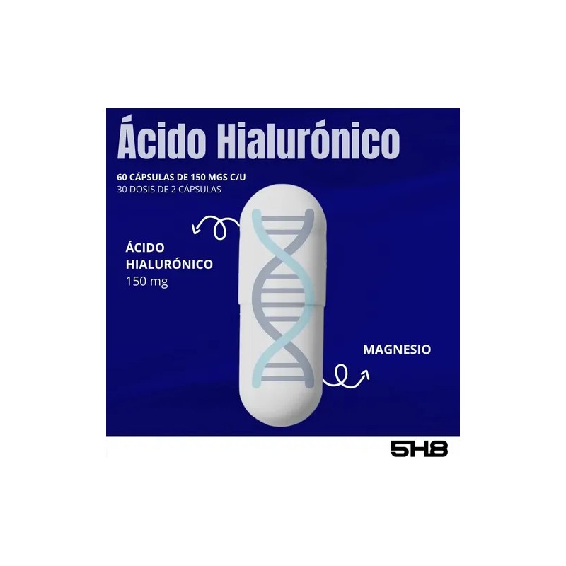 5h8 Ácido Hilaurónico 100mgs Cápsulas 5mgs Magnesio Sabor