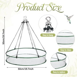 FoldTier Universal Wild Bird Seed Catcher Hanging Hoop Platform Bird Seed Catcher Tray for Hummingbird Feeders Bee Feeder Outdoor Garden Accessories(2 Pieces,24 Inch)