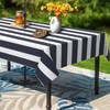 bnhjsdw Strips Print Outdoor Tablecloth with Umbrella Hole for Rectangle