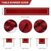BAZIOE Modern Table Runner Red Linen Table Runner Washable Openwork