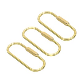 PATIKIL Brass Key Ring, 3 Pack Pure Brass Screw Lock Clip Keyring Simple Style Keychain Holder for DIY Home Office Keys