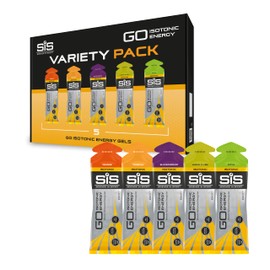 Science In Sport GO Isotonic Energy Gels, Running Gels with 22 g Carbohydrates, Low Sugar, Variety Pack of Assorted Flavours, 60 ml Per Serving (5 Pack)