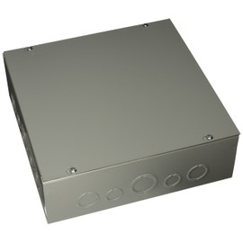 Hoffman ASE12X12X4 Pull Box, Screw Cover with Knockouts, Steel, 12" x 12" x 4", Gray
