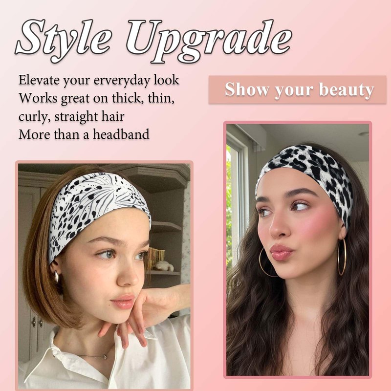 Wide Women's Head Bands Leopard Print Large Hair Band Boho