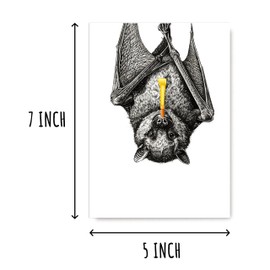 SMHGifts Bat birthday card - Cute Bat Card - Animal Card - Happy Birthday Card - Card For Family Friends - Blank Card Inside - Greeting Card