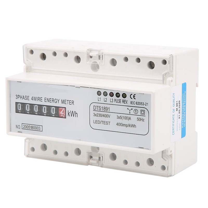 DTS1891 3 Phase 4 Wire 7P DINRail Electric Meter Energy