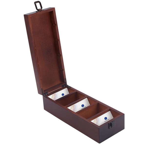 PH PandaHall Wooden Card Organizer Business Card Holder 5x9.4 cm