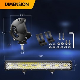 GOOACC 4Pcs 4Inch 60W Cube LED Fog Lights Led Light Pods, 20Inch 420W Spot Flood Combo Triple Row Off-Road led Driving Lights Waterproof for Trucks ATV (Auto-630)