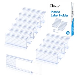 Diteje 30Pcs Plastic Wire Shelf Label Holder,Wire Rack Holders with 30Pcs Label Paper Inserts Compatible with Metro and Nexel 1-1/4" Shelves,Label Area 3.15in Lx1.18in H
