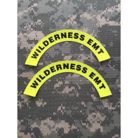 Pair Of 1st Responder/ EMS/ Fire Helmet Crescent Decal: Wilderness EMT Lime Grn