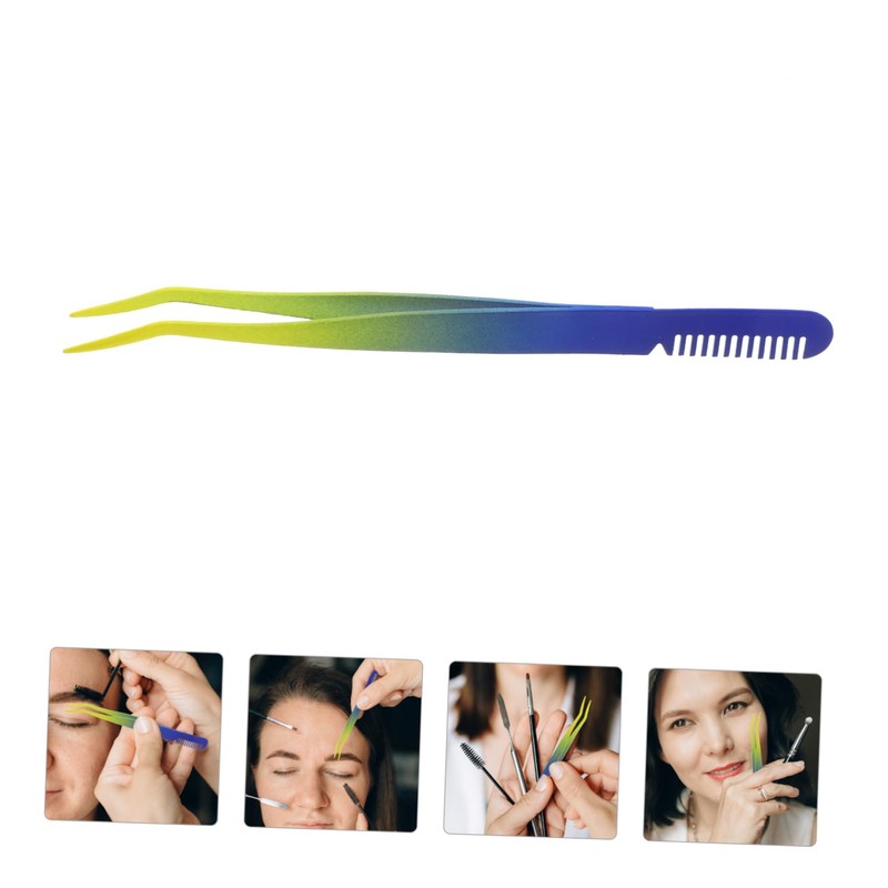 FOMIYES Men's Eyebrow Tweezers with Lash Applicator Tool Precision Eyebrow
