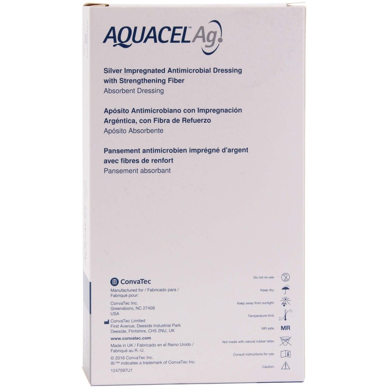 AQUACEL Ag Ribbon Dressing with Strengthening Fiber 0.75' x 18'