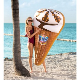 MVMT Popsicle Inflatable Pool Float - Creamsicle, Rainbow, Cyclone, Firecracker, and More - Durable, Large Floats - Perfect for Pool, Beach, Party (King Cone)