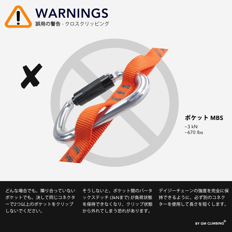 GM CLIMBING 22kN CE UIAA Certified 16mm Nylon Daisy Chain